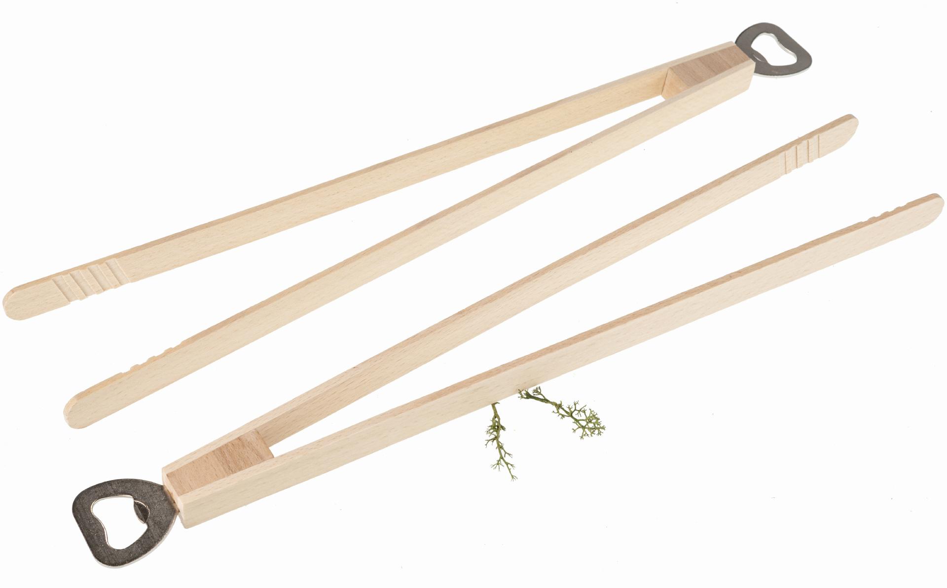 Grillzange/Würstchenzange mit Flaschenöffner - 43 cm - Praktisches Grill-Accessoire