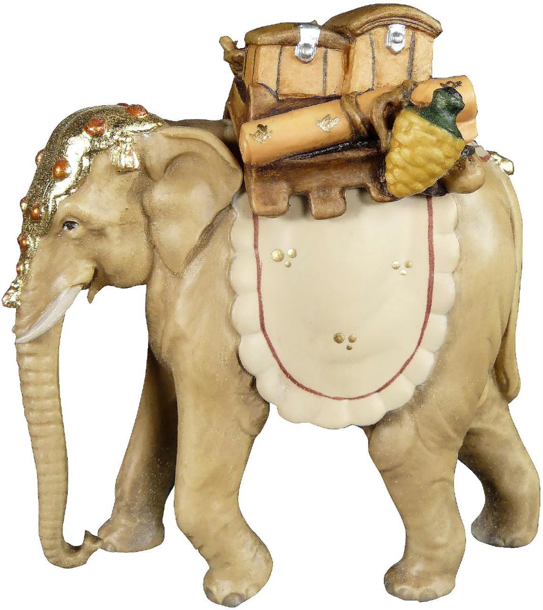 Elefant mit Gepaeck Scholer Krippe natur oder lasiert