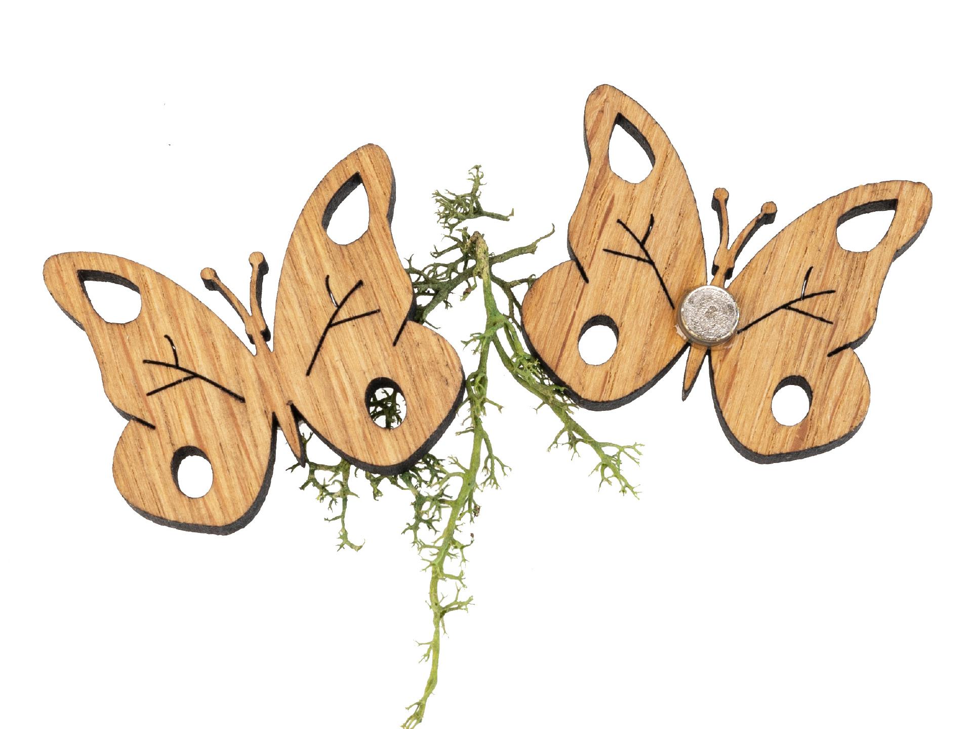 Holz Magnet in Schmetterling Form | Eiche geölt FSC® zertifiziert
