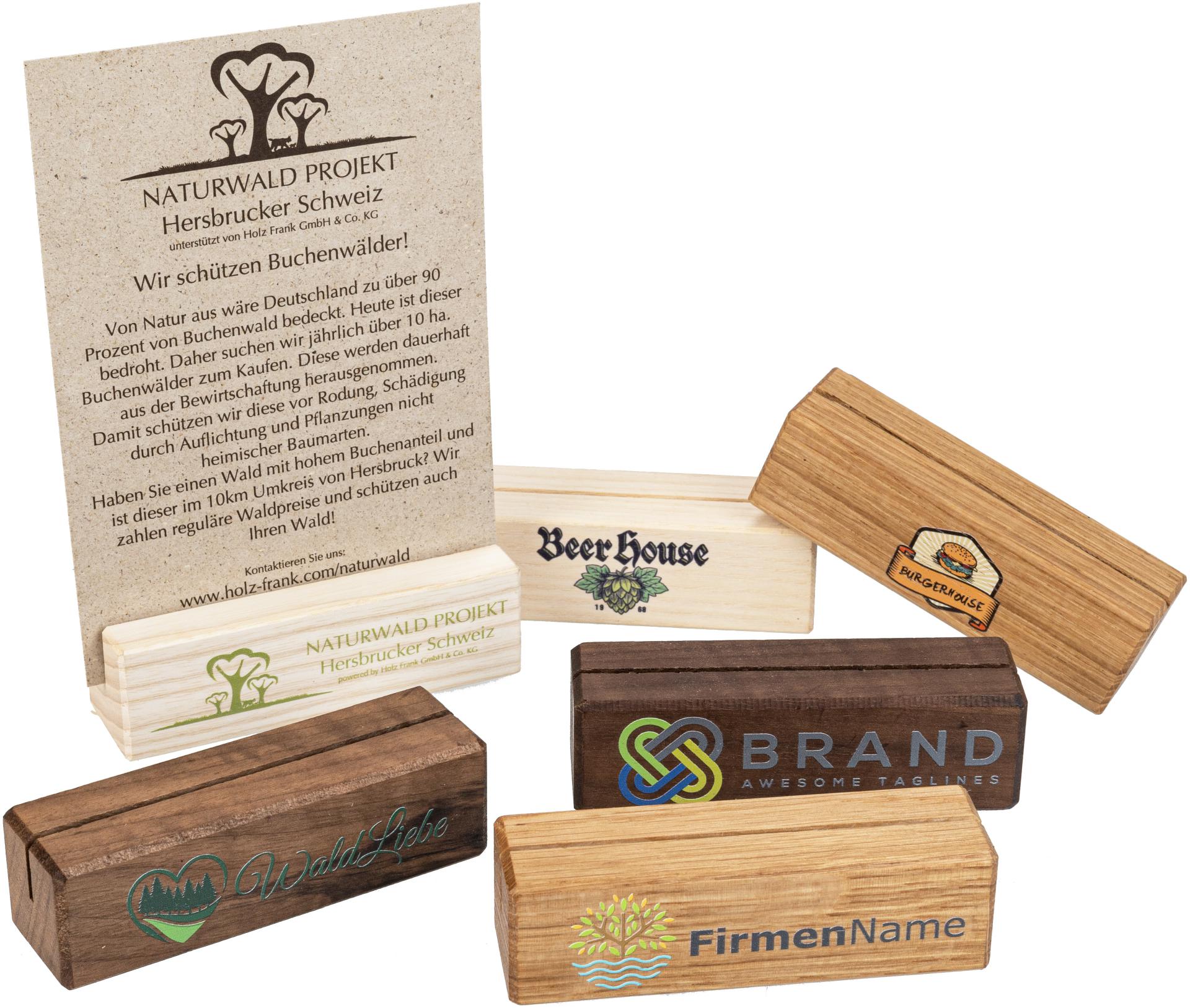 Personalisierter Holz Tischaufsteller Tischdisplay mit