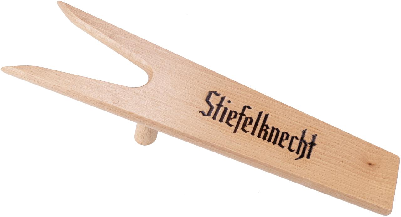 Stiefelknecht aus Buchenholz mit Branddruck Praktische Ausziehhilfe fuer Stiefel
