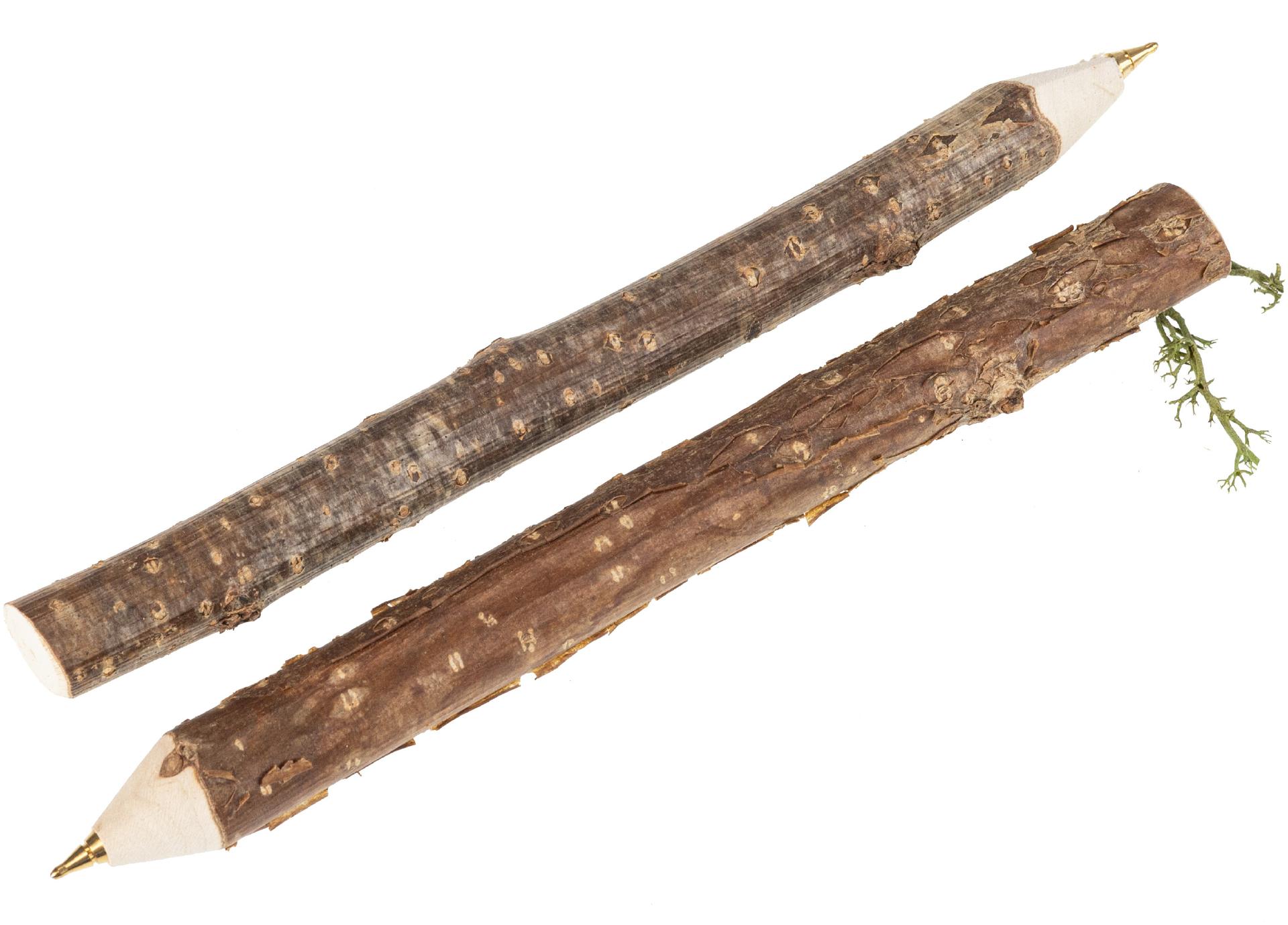 Haselnuss Holz Ast Kugelschreiber mit Rinde - Ein Stück Natur in Ihrer Hand - ohne Ausfräsung