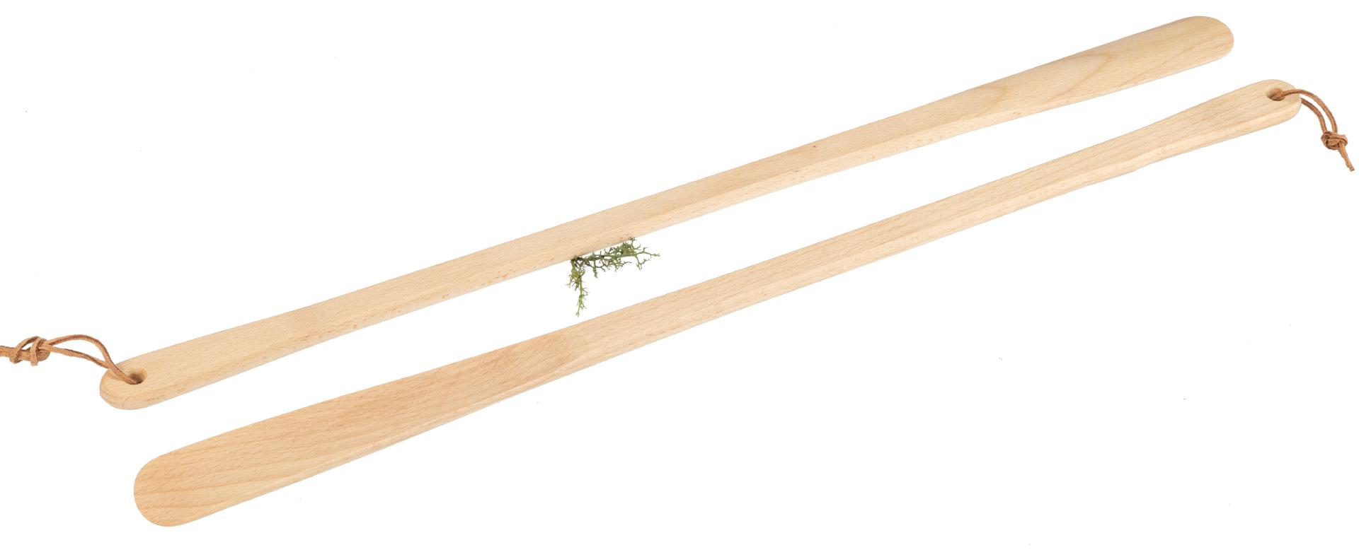 XXL Schuhlöffel aus Buche geölt | 63 cm mit Lederband | Elegantes Design