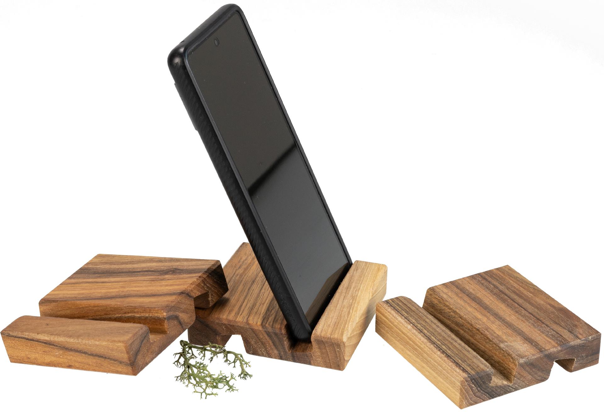Smartphone- und Tablet-Halter aus geöltem Nussbaum | 13 mm Nut