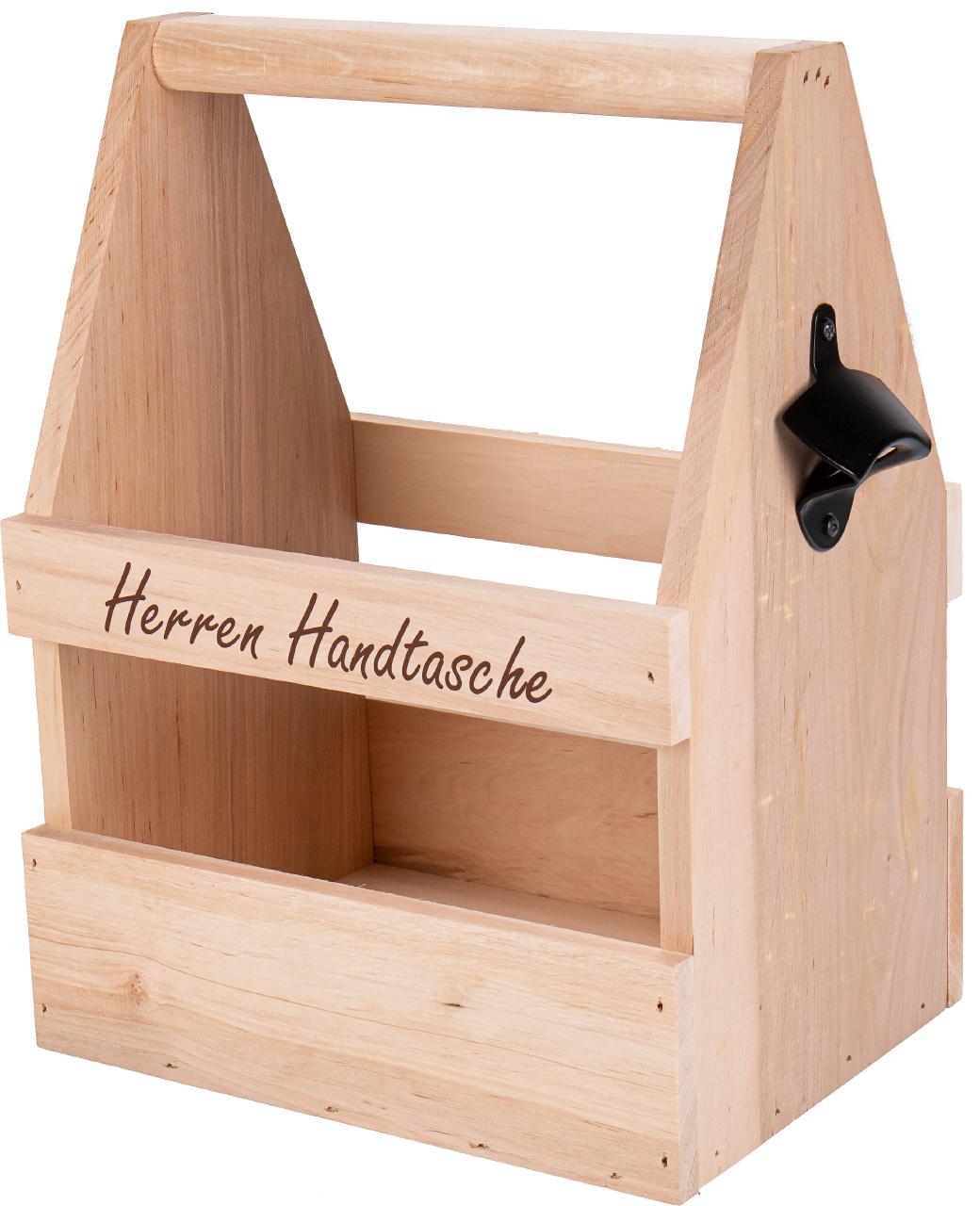Holz Biertraeger Erle massiv Druck: Herren Handtasche