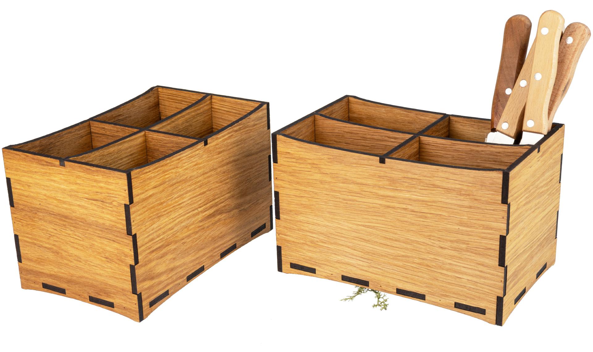 Table Caddy aus geölter FSC®-Eiche - Besteckhalter und Organizer