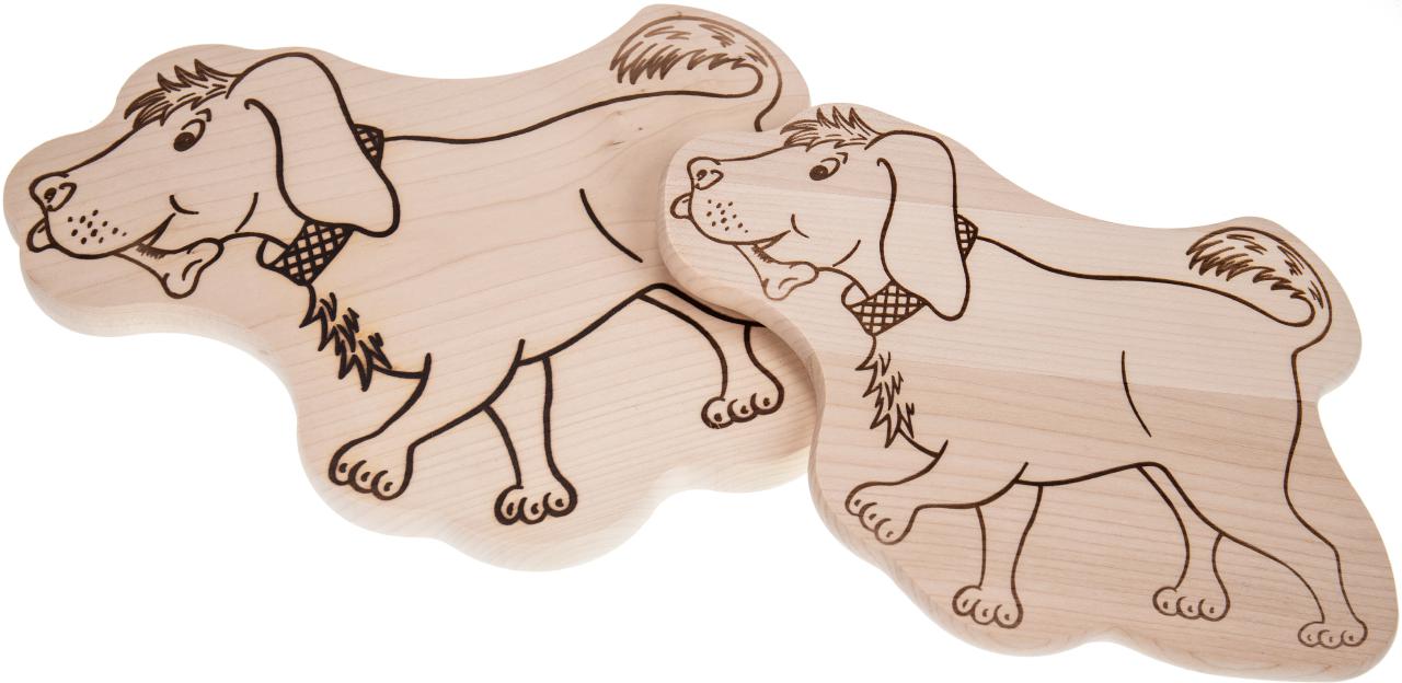 Schneidebrett aus Ahorn Holz in Tierform Hund klein
