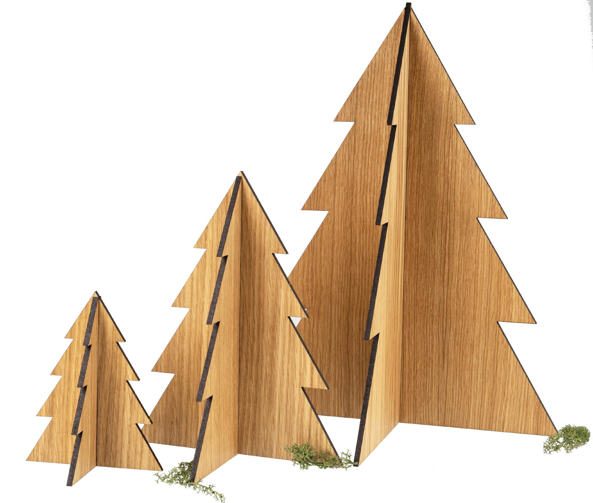 Schlichter Holz Weihnachtsbaum aus Eiche FSC® zertifiziert - zum zusammenstecken 40 x 31 x 31 cm