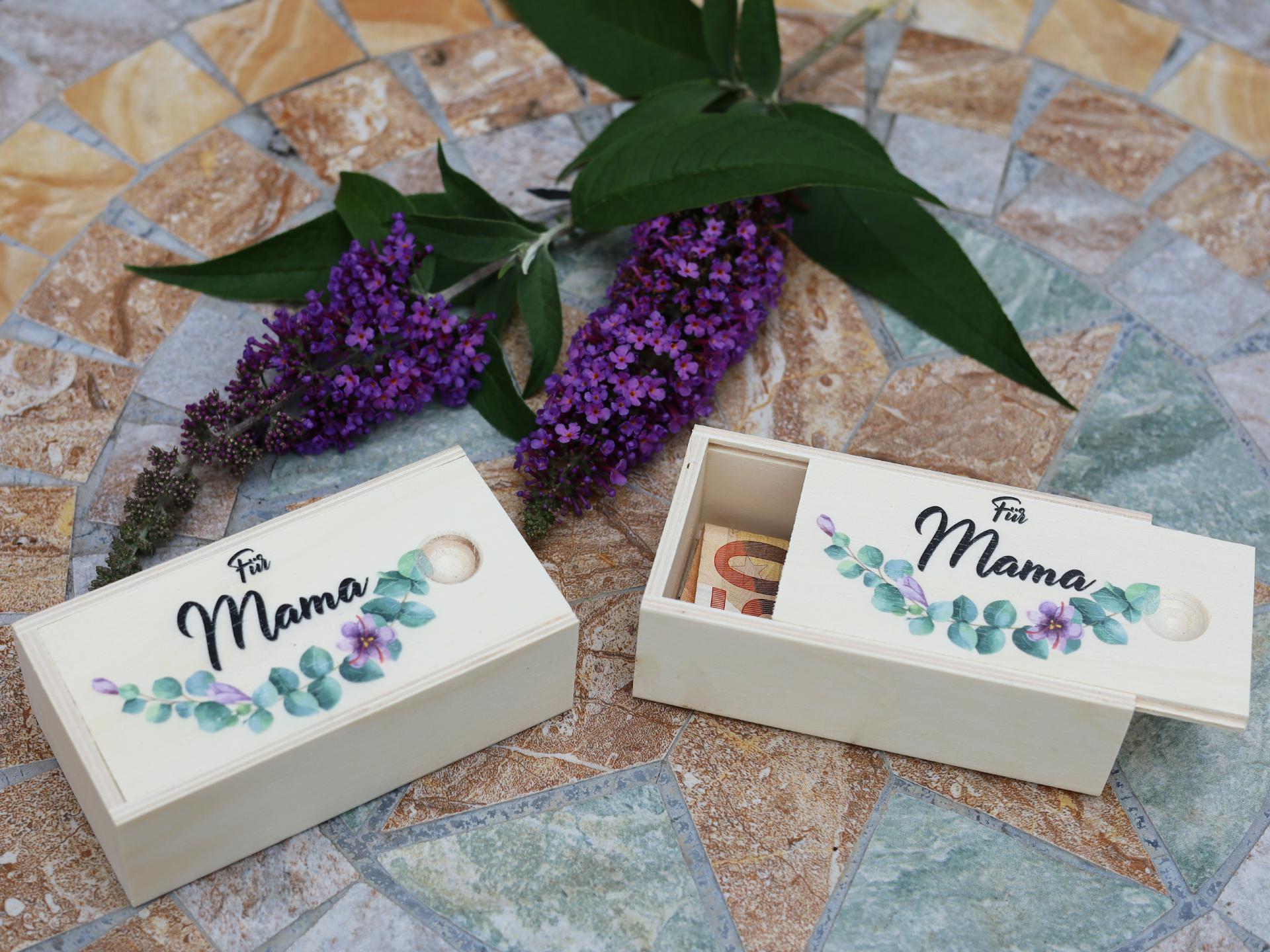 Holz Schiebedeckel Kiste fuer kleine Geschenke Fuer Mama