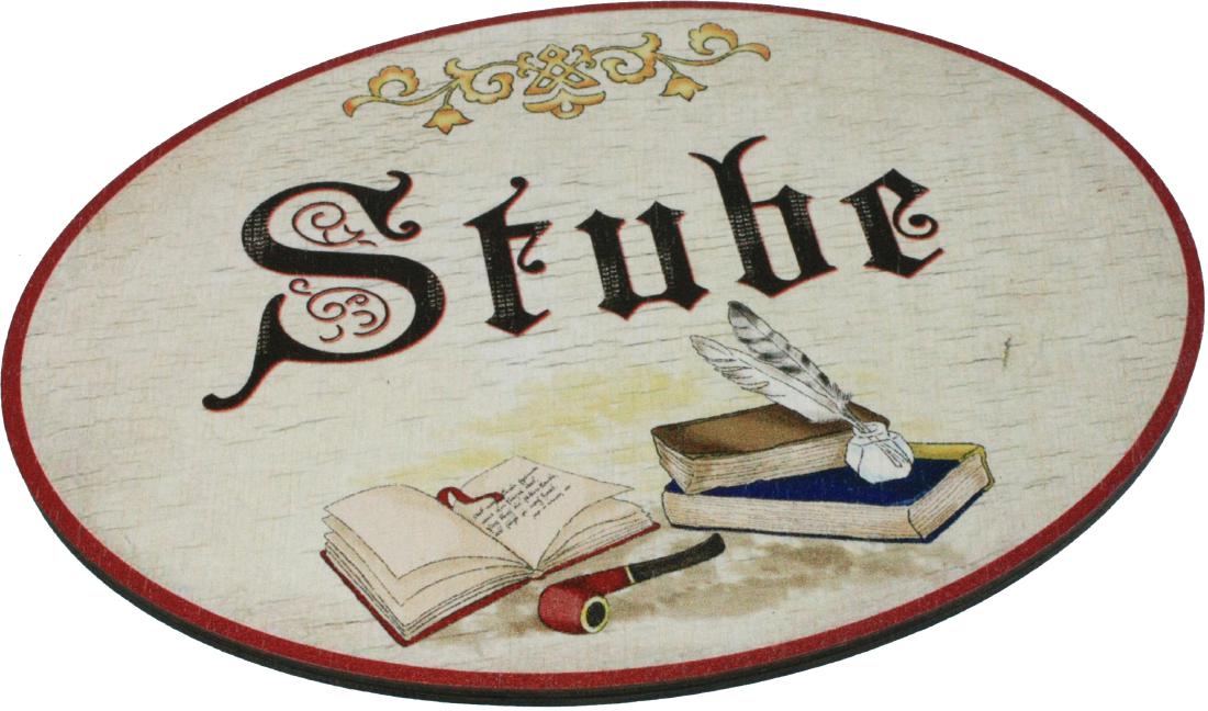 Türschilder Antik - Birkensperrholz (Deutsch) - 9 × 6,5 cm - Stube