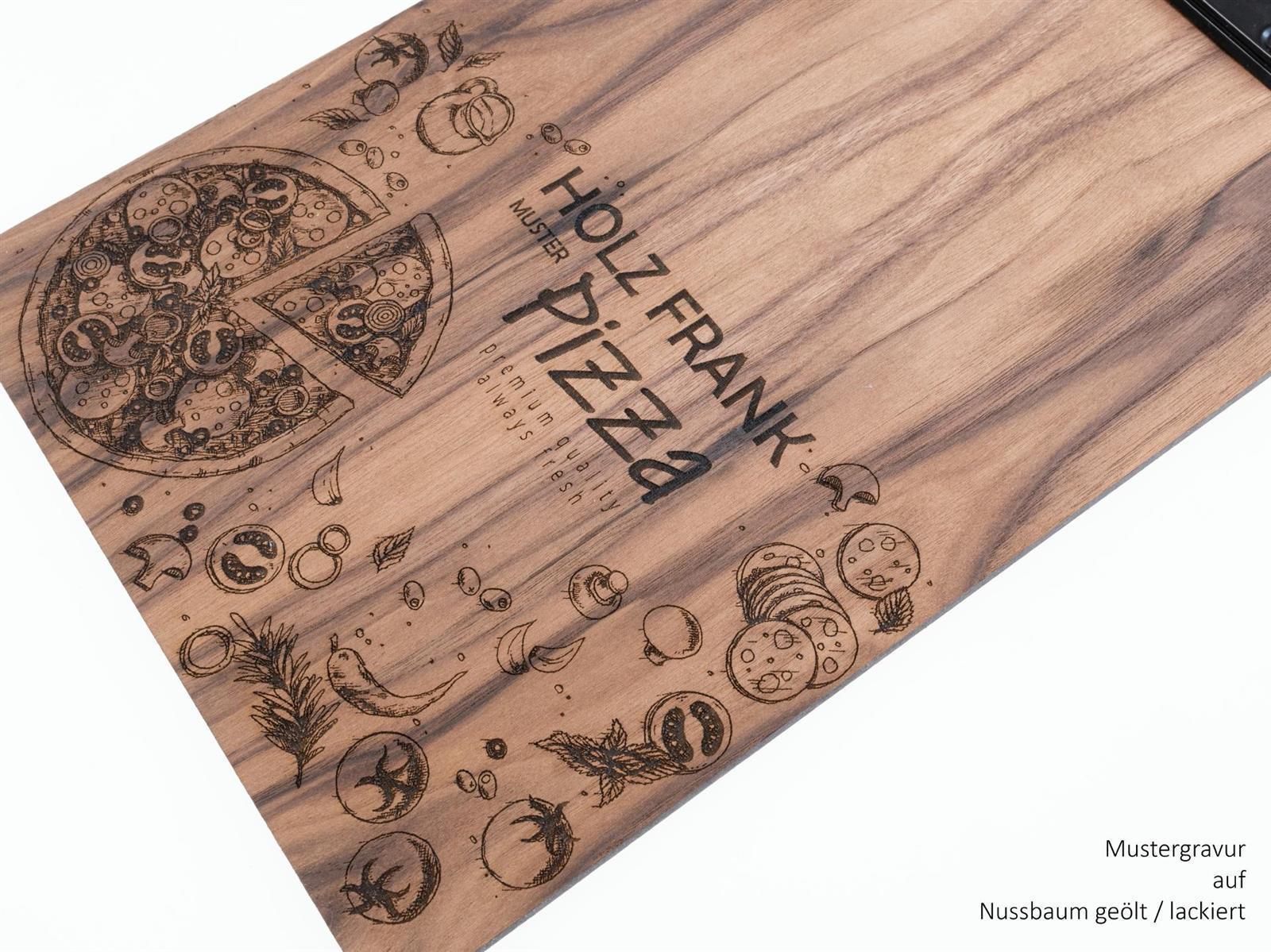 Holz Klemmbrett Nussbaum geoelt mit Gummiband