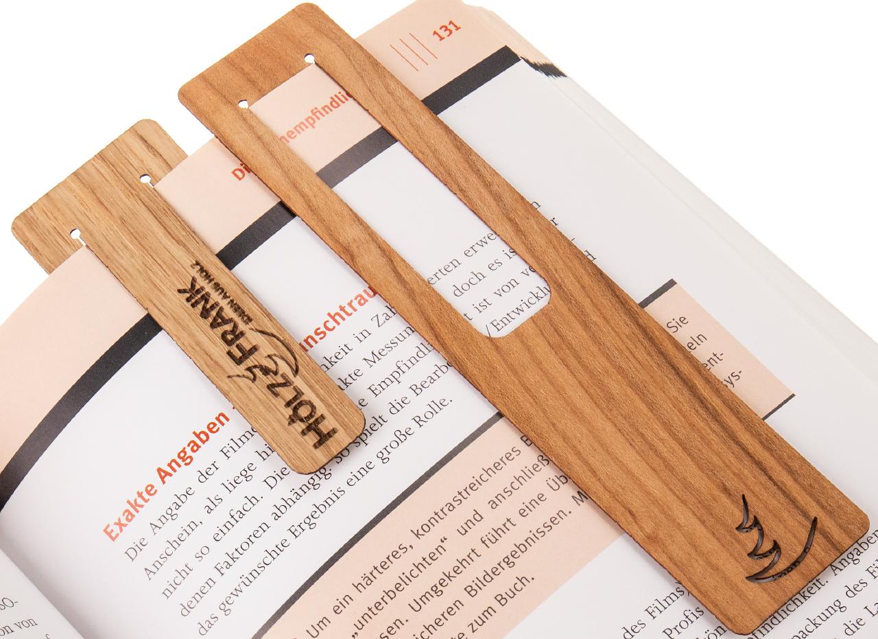 Personalisiertes Holz Lesezeichen mit Laser Gravur Laerche bis