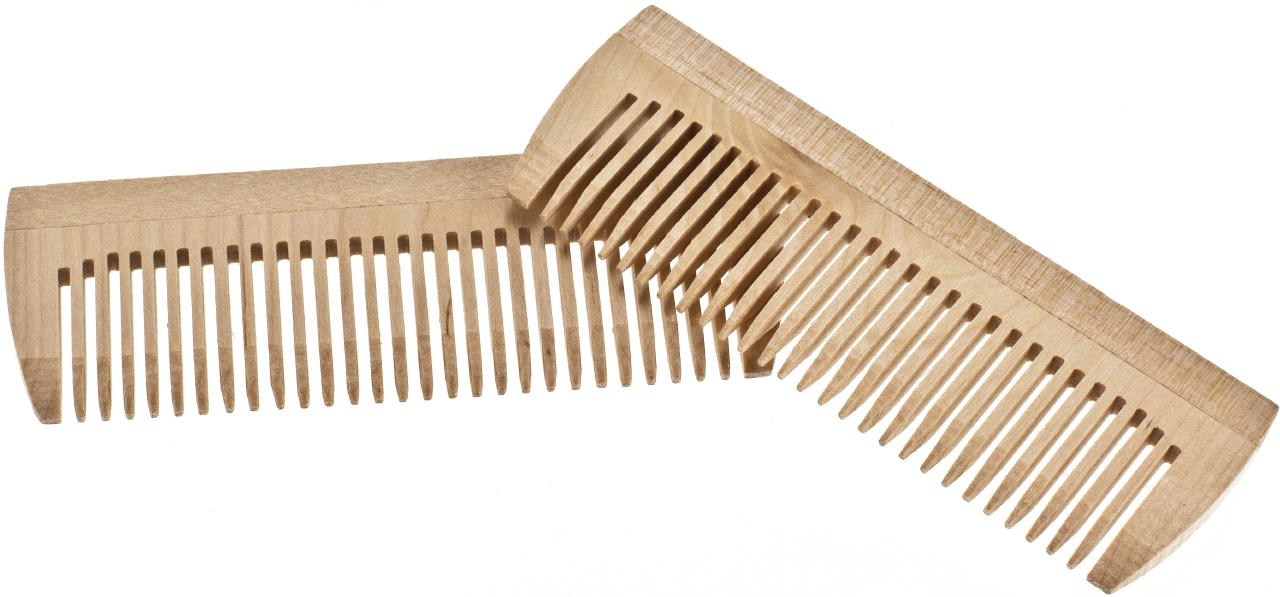 Natuerlicher Ahorn Holzkamm fuer schonendes Kaemmen von Haaren und Bart