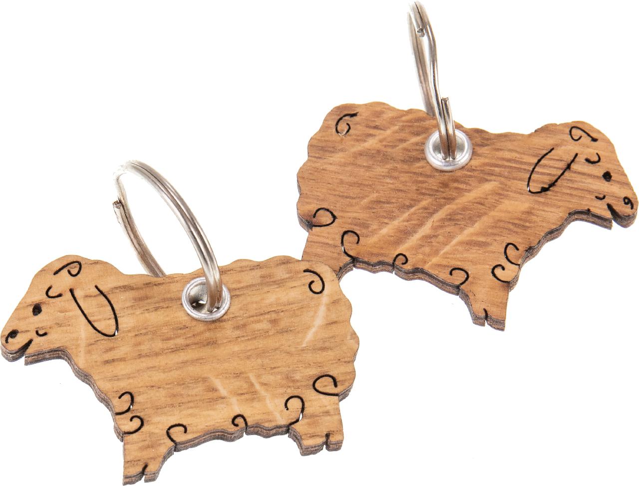 Holz Schluesselanhaenger Eiche geoelt