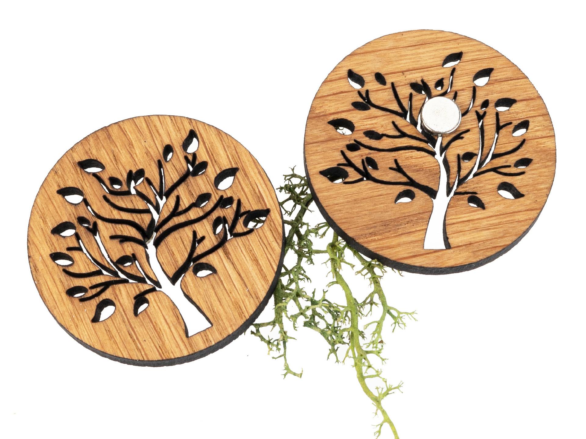 Holz Magnet in Lebensbaum Form | Eiche geölt FSC® zertifiziert