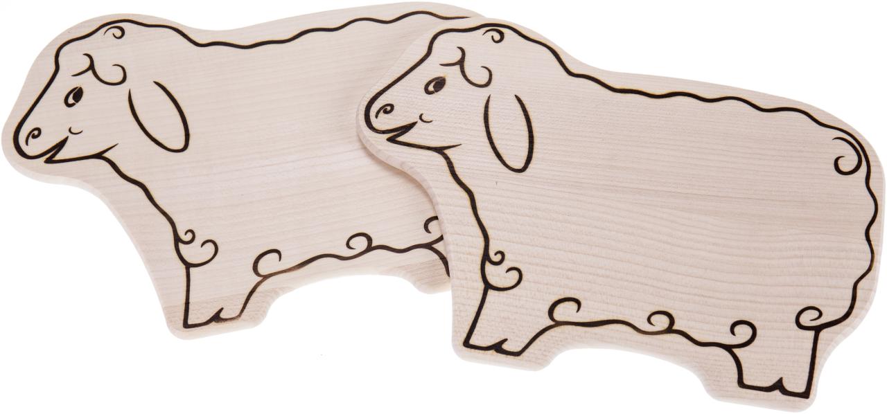 Schneidebrett aus Ahorn Holz in Tierform Schaf klein