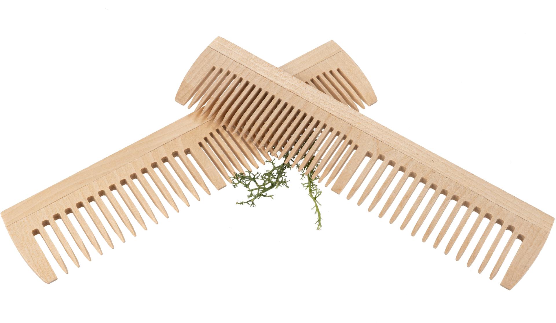 Extra Breiter Ahorn-Holzkamm mit Zwei Seiten | 19 x 4,5 x 0,5 cm