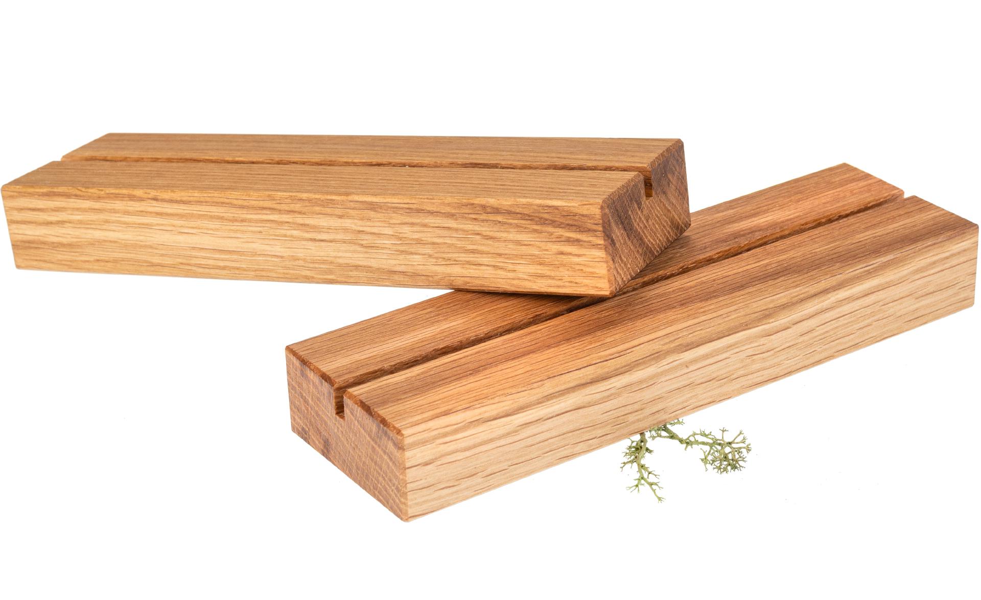Holz Tischaufsteller für Klemmbretter - Eiche - Schlitz 5 mm DIN A4 22 x 6,5 x 3 cm lackiert