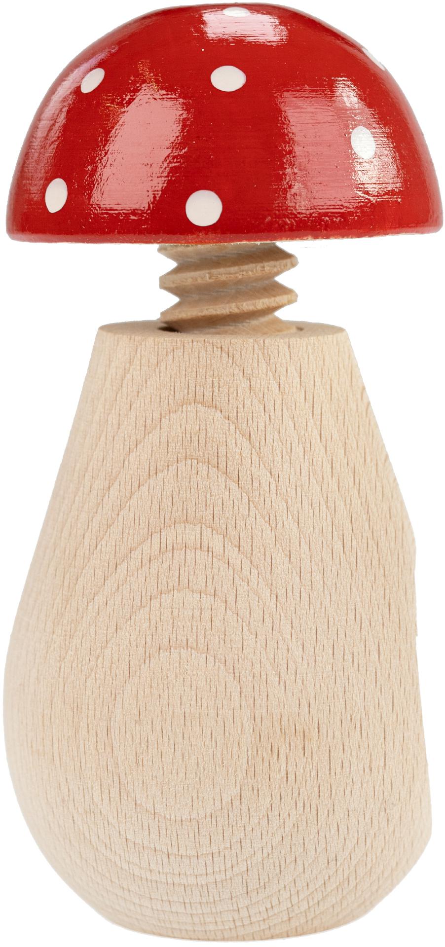 Nussschraube / Nussknacker aus Buche - Fliegenpilz Design mit persönlicher Lasergravur