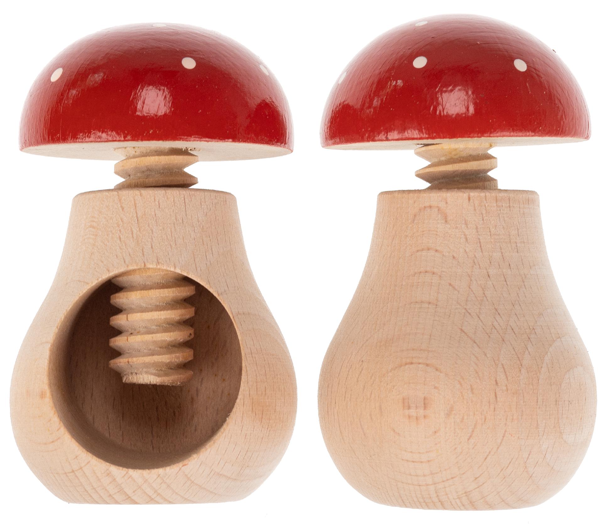 Nussschraube/Nussknacker aus Buche - Fliegenpilz Design