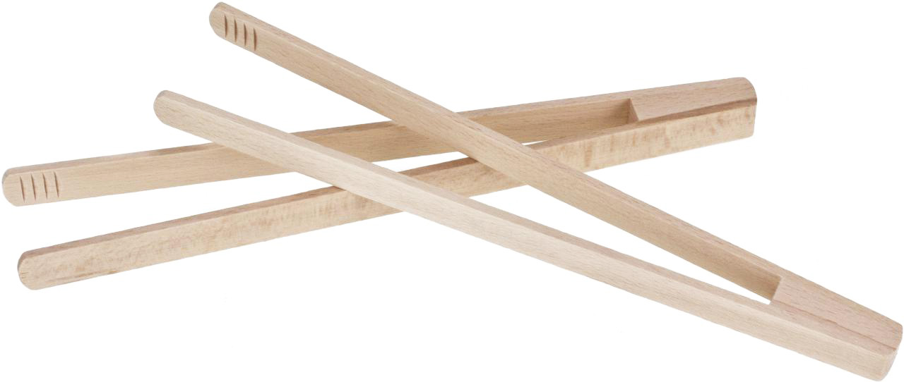 Hochwertige Holz-Grillzange / Würstchenzange aus FSC® Buchenholz 30 cm