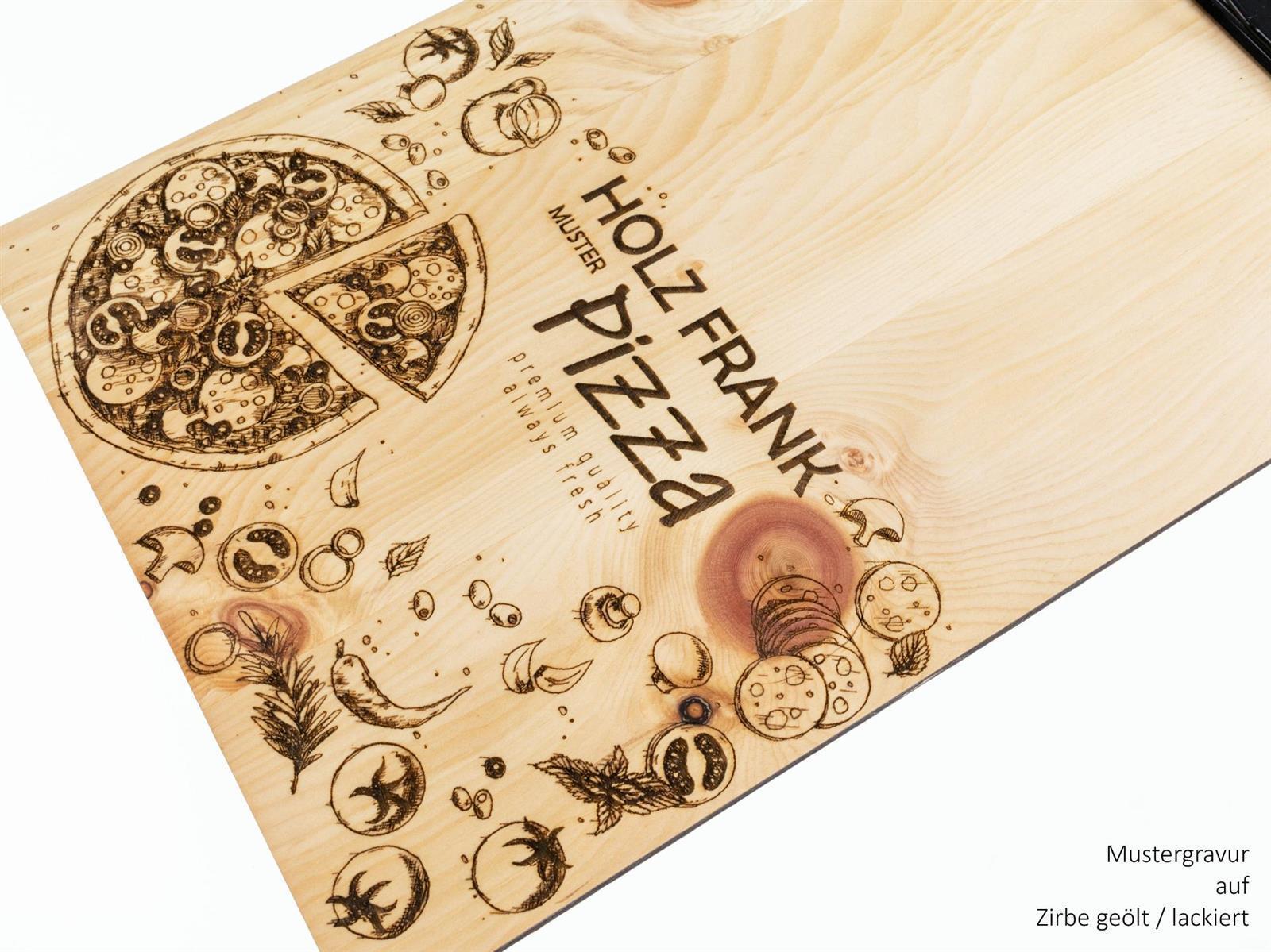 Holz Klemmbrett Zirbe geoelt mit Gummiband