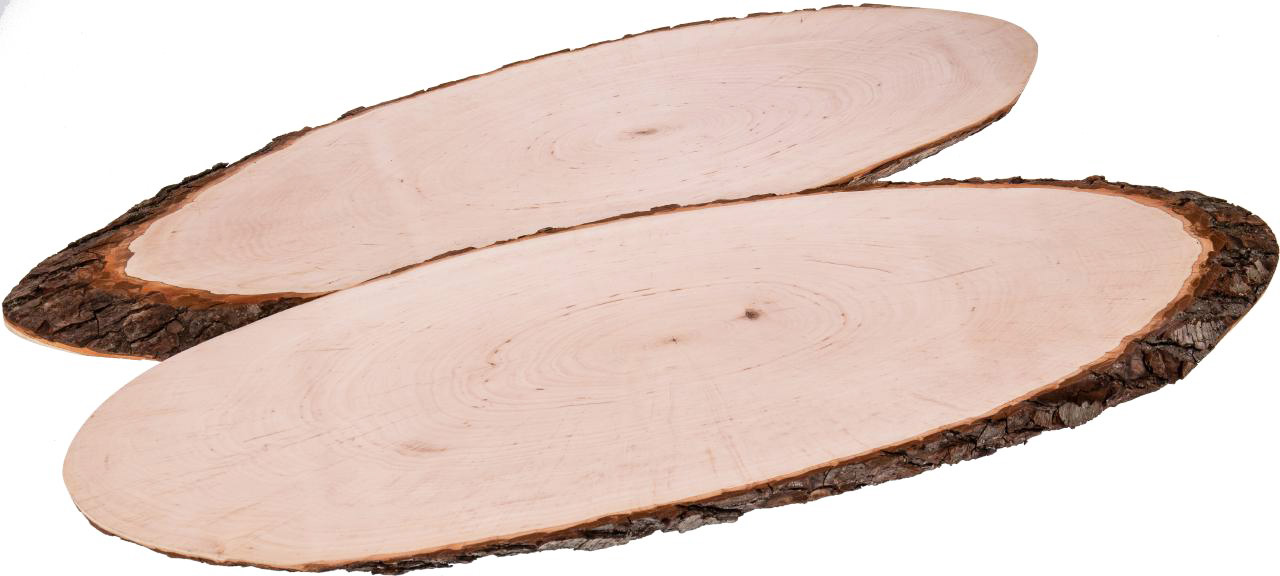 Rindenscheibe FSC® Erle oval 76 - 85 cm / Rindenbrett / Baumscheibe - Zweite Wahl