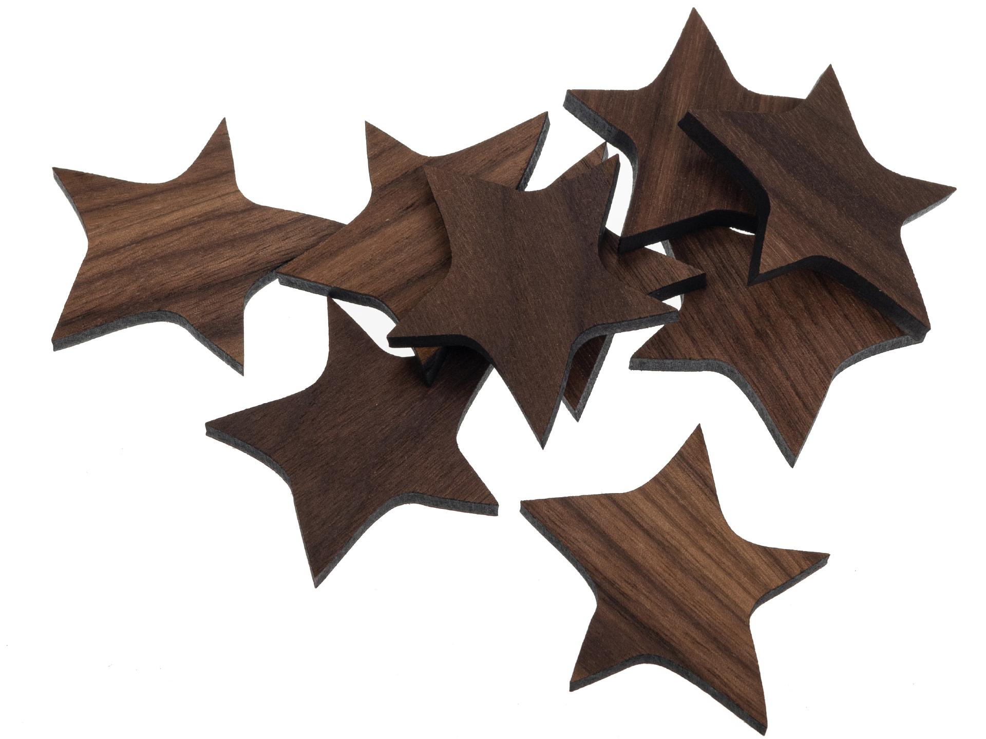 Holz Streuartikel fuer Weihnachten Stern aus geoeltem Nussbaumholz