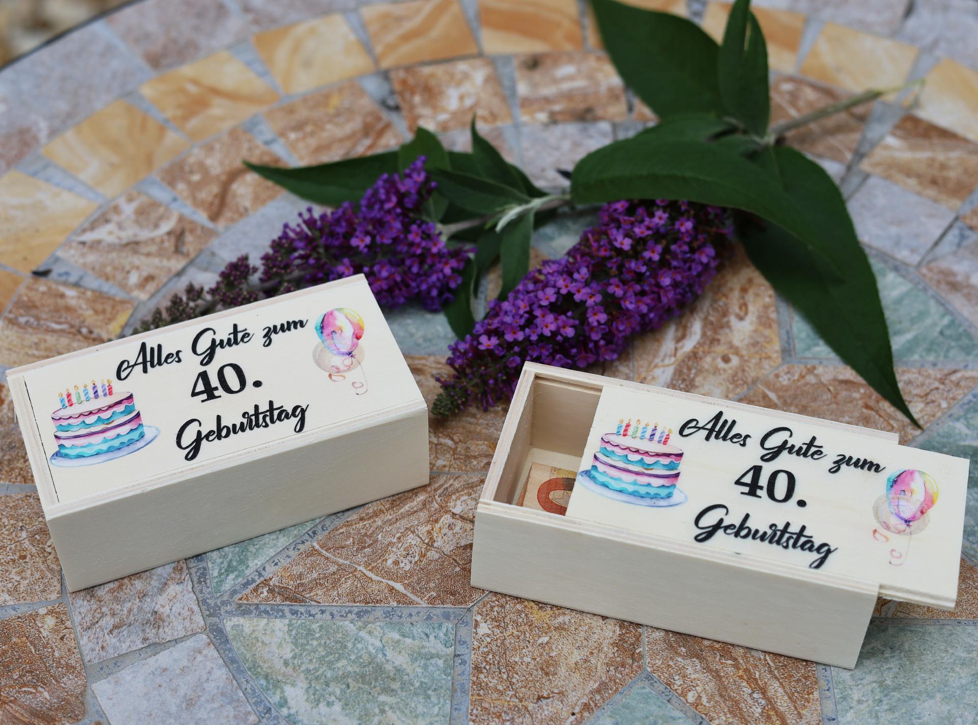 Holz Schiebedeckel Kiste fuer kleine Geschenke Alles Gute zum