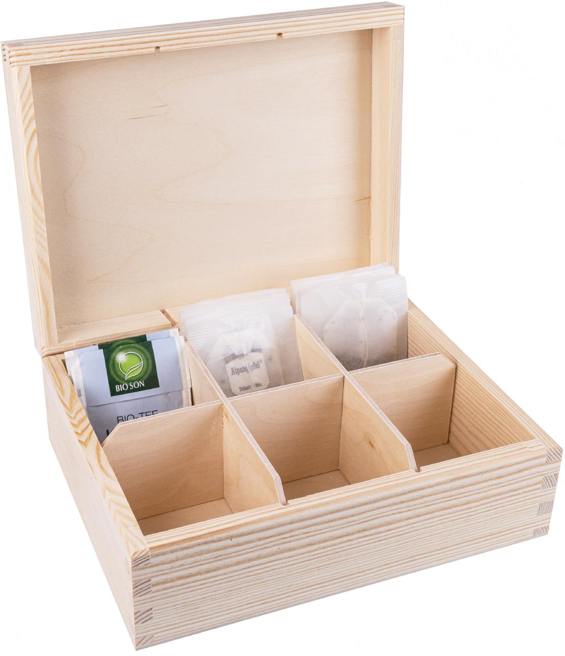Tee Box aus Fichtenholz mit