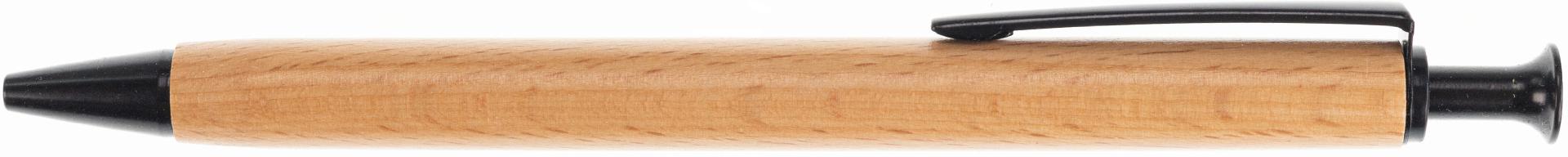 Personalisierter Holz Kugelschreiber aus Buche mit Lasergravur bis 5 cm² - Garnitur silber