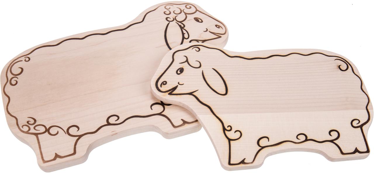 Schneidebrett aus Ahorn Holz in Tierform Schaf groÃŸ