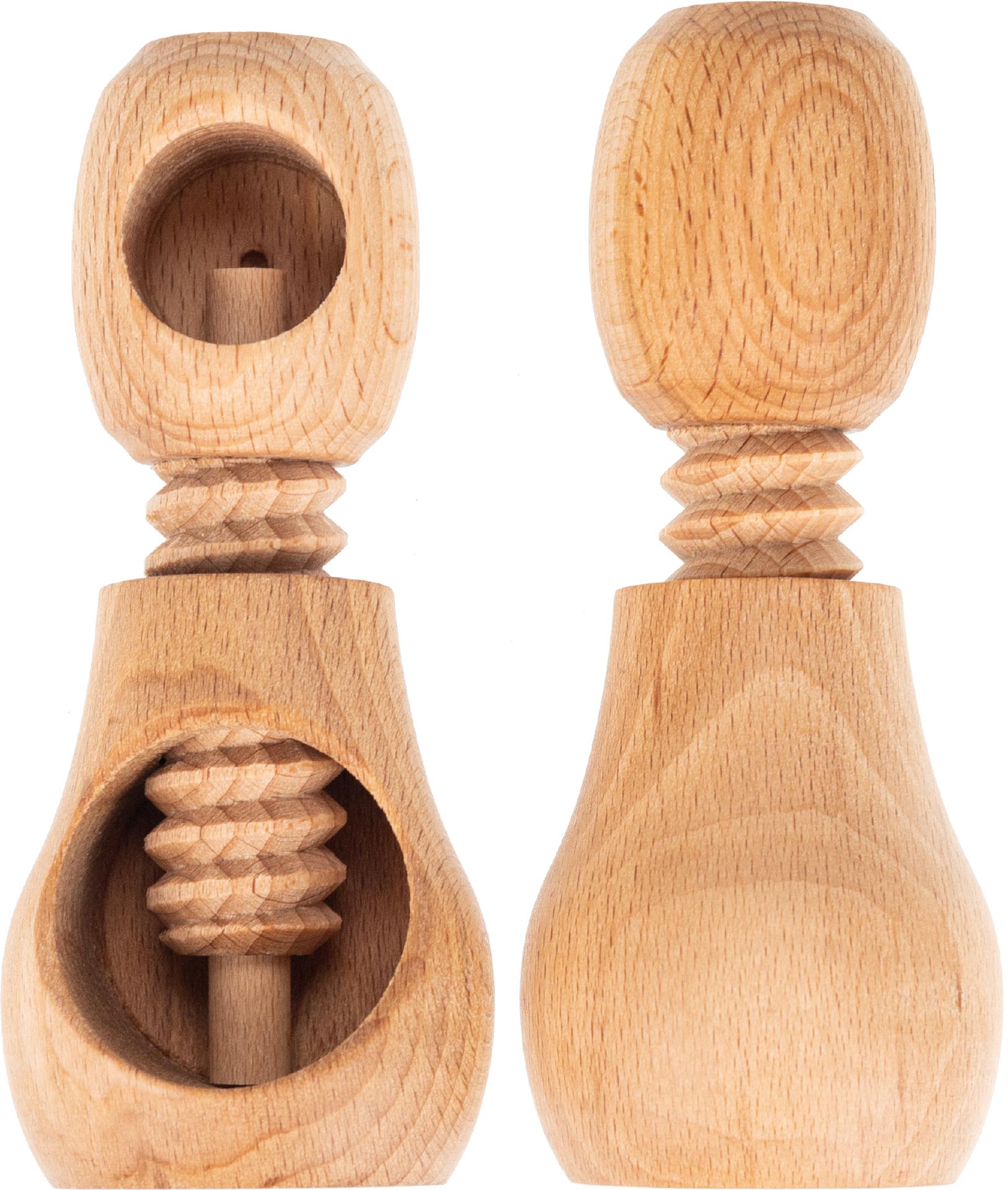 Nussschraube/Nussknacker aus Geölter Buche - 2 Kammern 11-15 cm