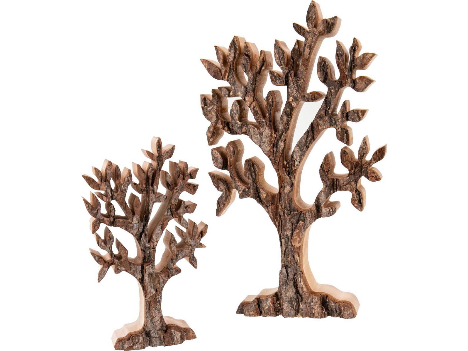 Handgefertigter Laubbaum aus Erle mit Rinde - für die natürliche Raumgestaltung 15,5 x 9 cm