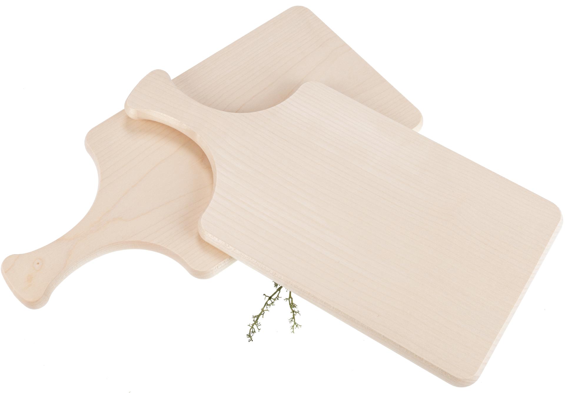 Schneidebrett mit Griff / Griffbrett aus FSC® Ahorn Holz - 38 x 18 x 1,5 cm