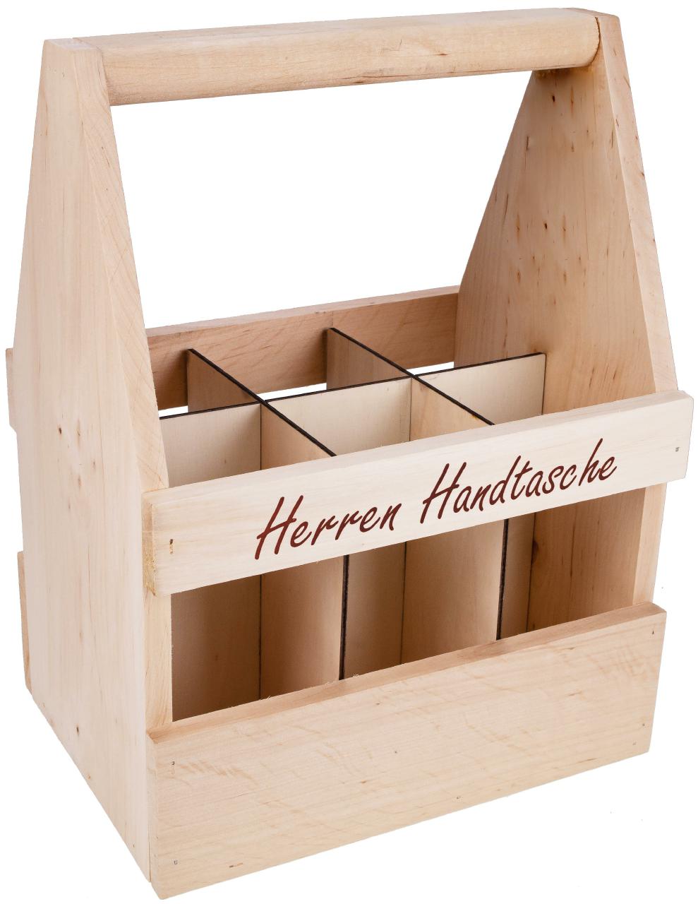 Holz Biertraeger Erle massiv Druck: Herren Handtasche