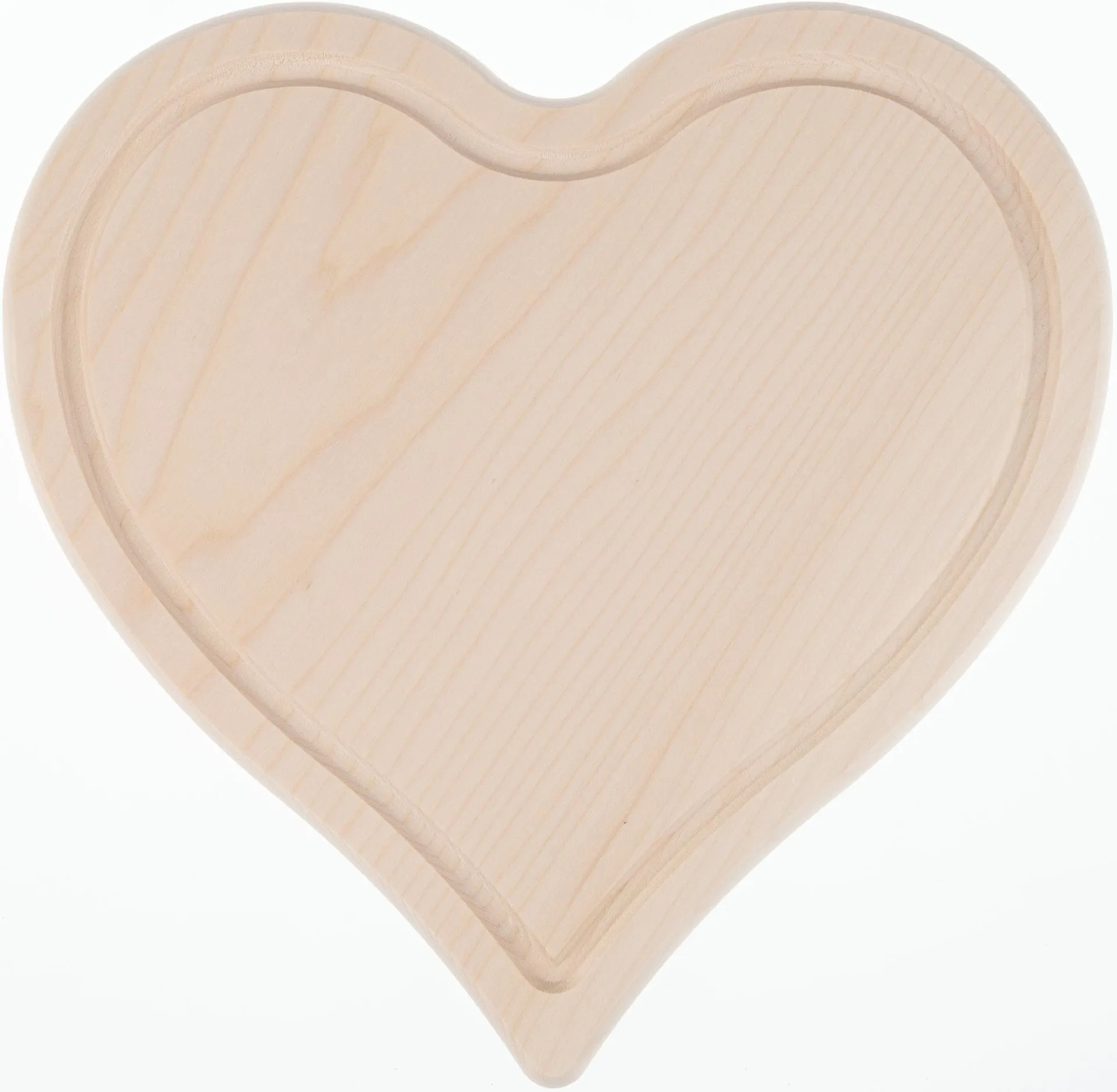Herz Schneidebrett aus FSC® Ahorn - 24 x 24 x 1,5 cm - mit Saftrille