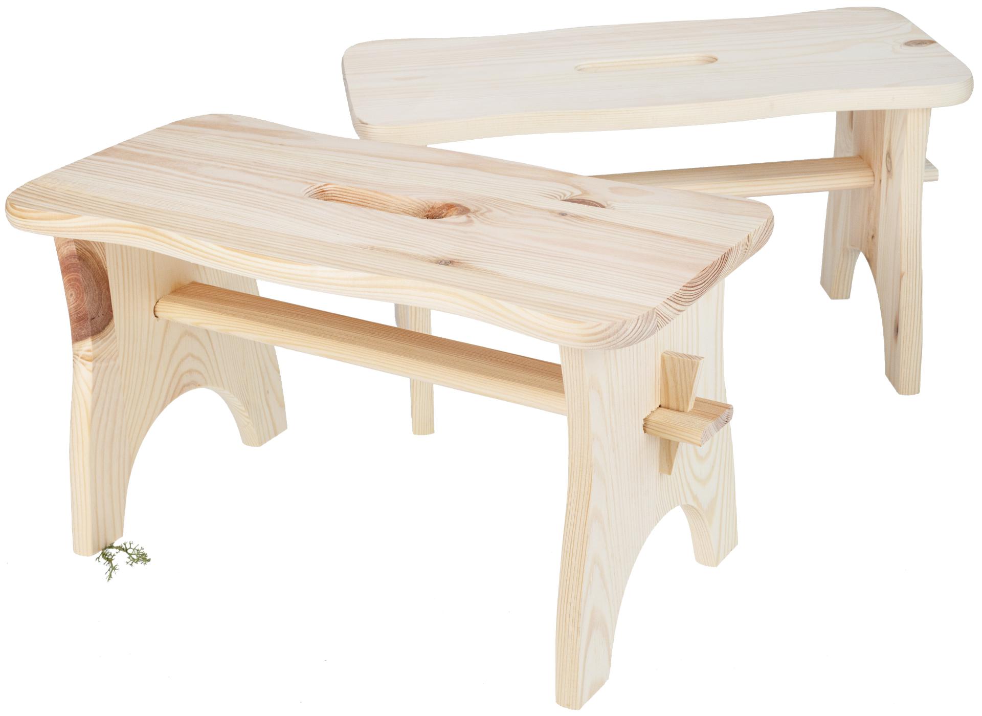 Holz Schemel aus FSC® Fichte - Holzhocker 34 x 18 x 20,5 cm