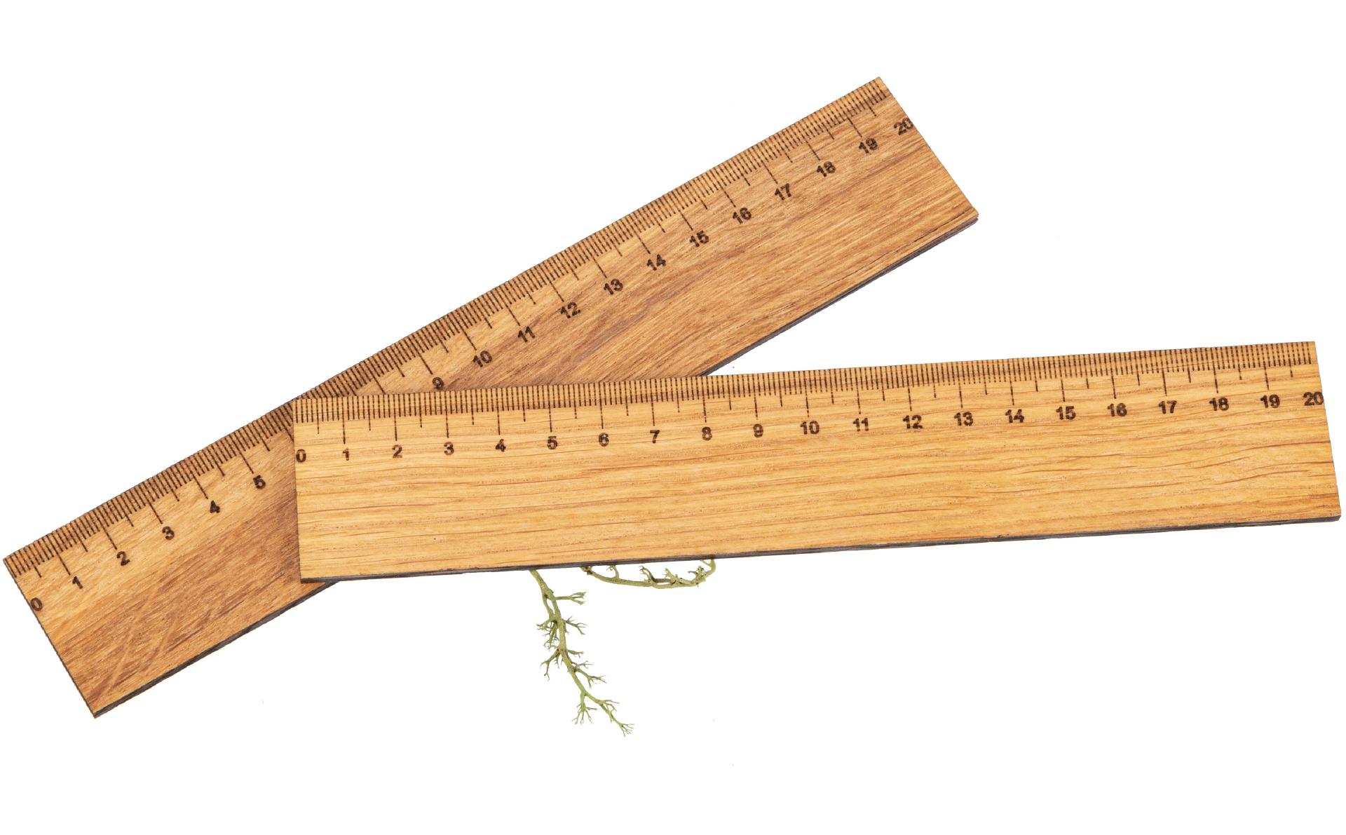 Holz-Lineal aus geölter Eiche - Stilvoll und langlebig 20 cm 