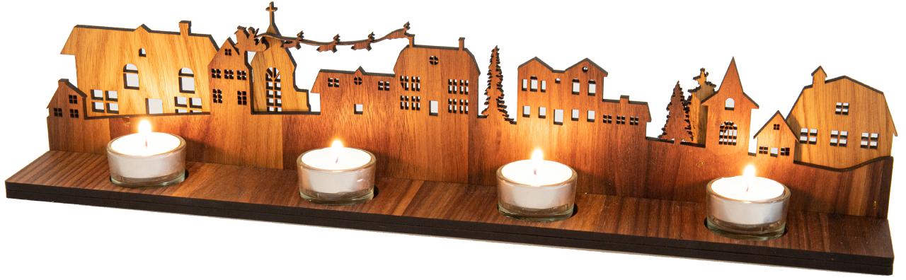 Handgefertigte Holz Weihnachtsstadt mit
