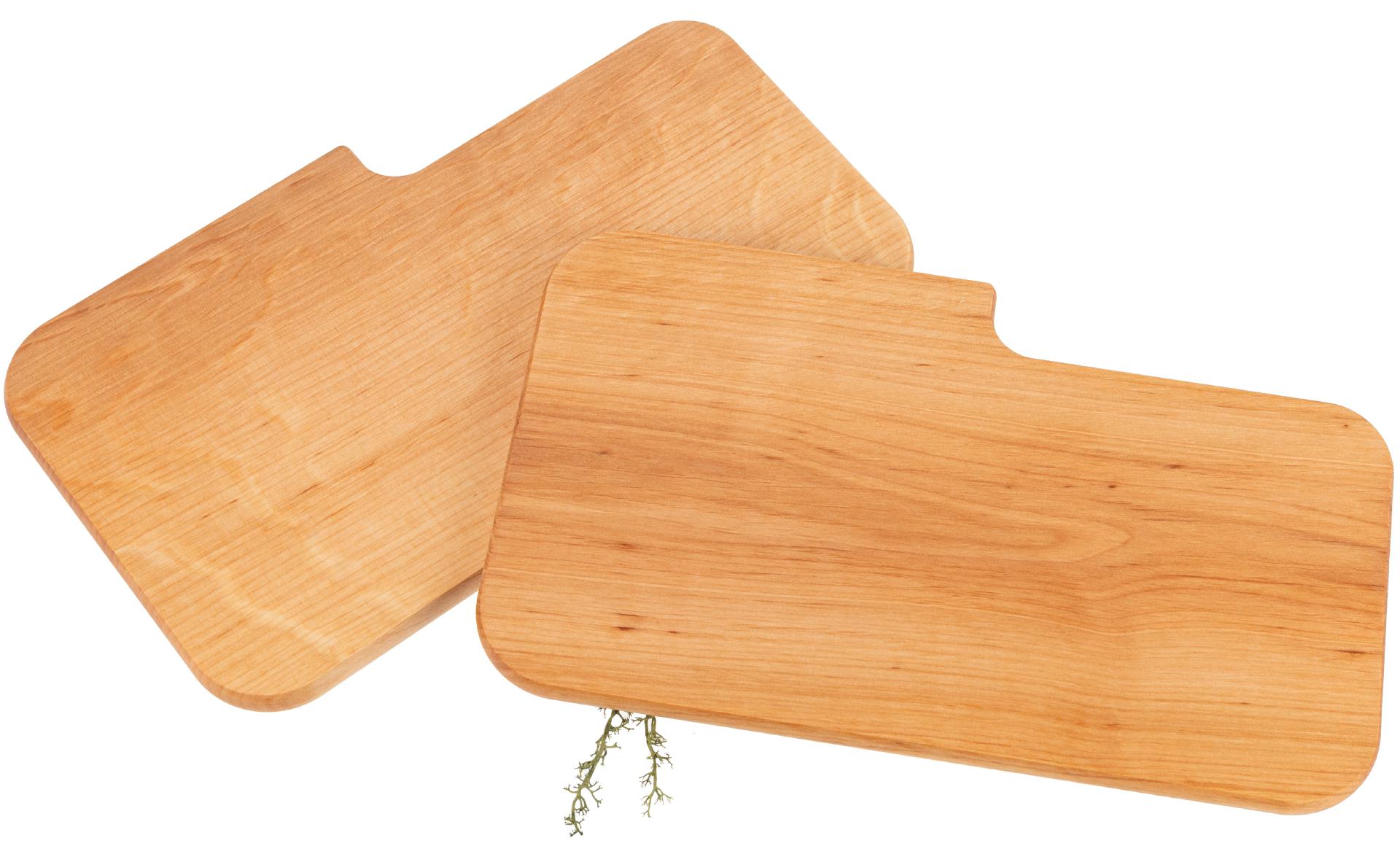 Schneidebrett mit Messerschlitz - Messerbrett aus FSC® Erle 26 x 15,5 x 1,2 cm geölt