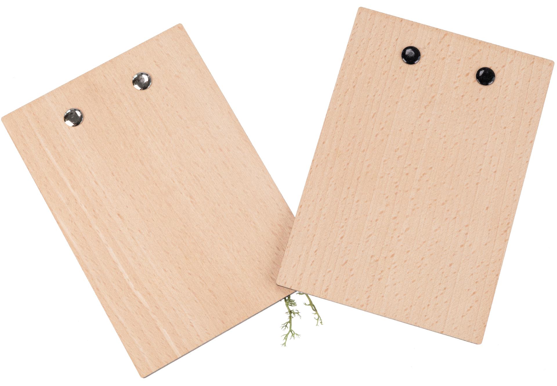 Rechnungs Klemmbrett / Notizbrett / Kellnerblock aus FSC® Buche - Briefklemme Schwarz