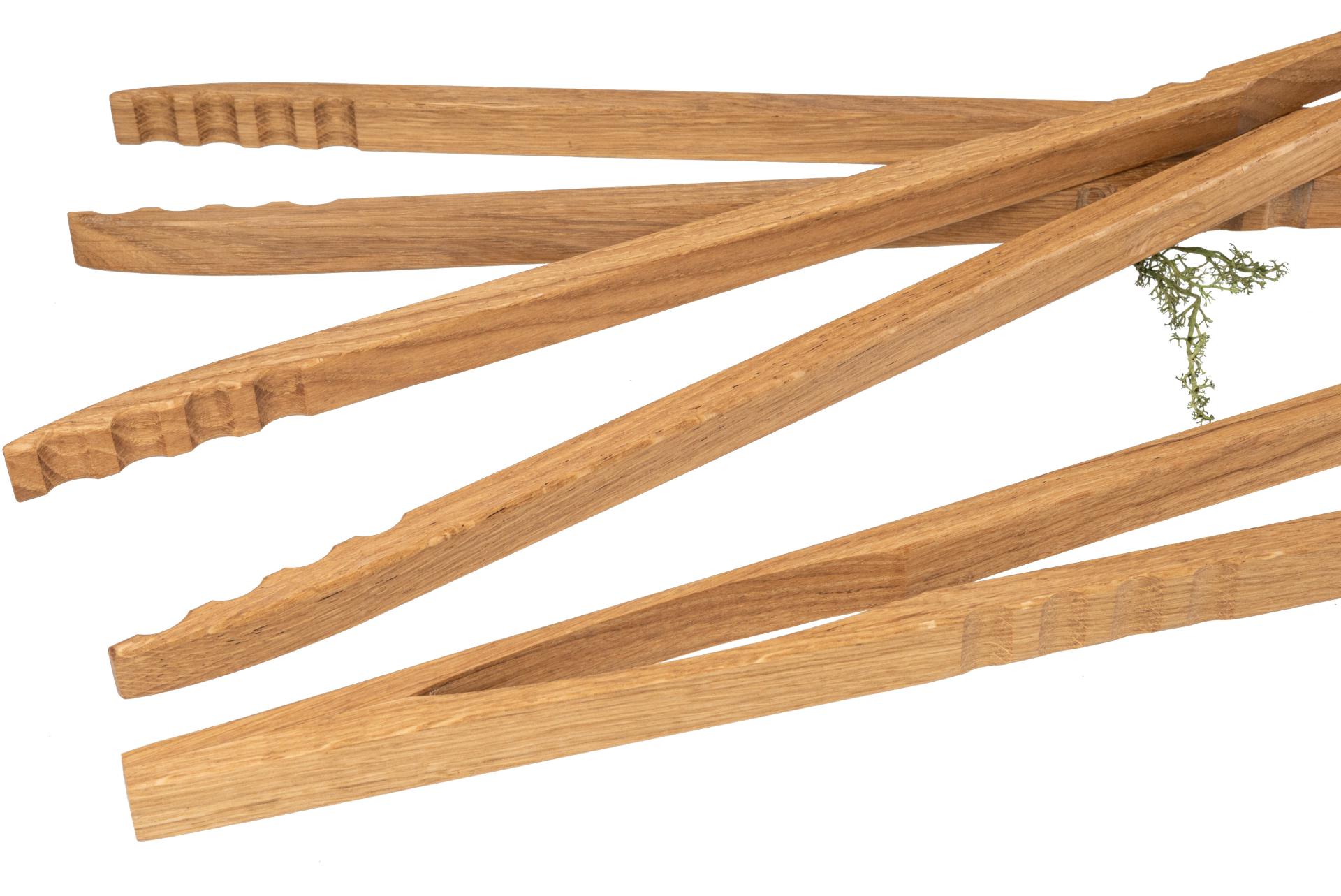 Hochwertige XXL Grillzange / Würstchenzange aus geöltem Buchen Holz - 60 cm