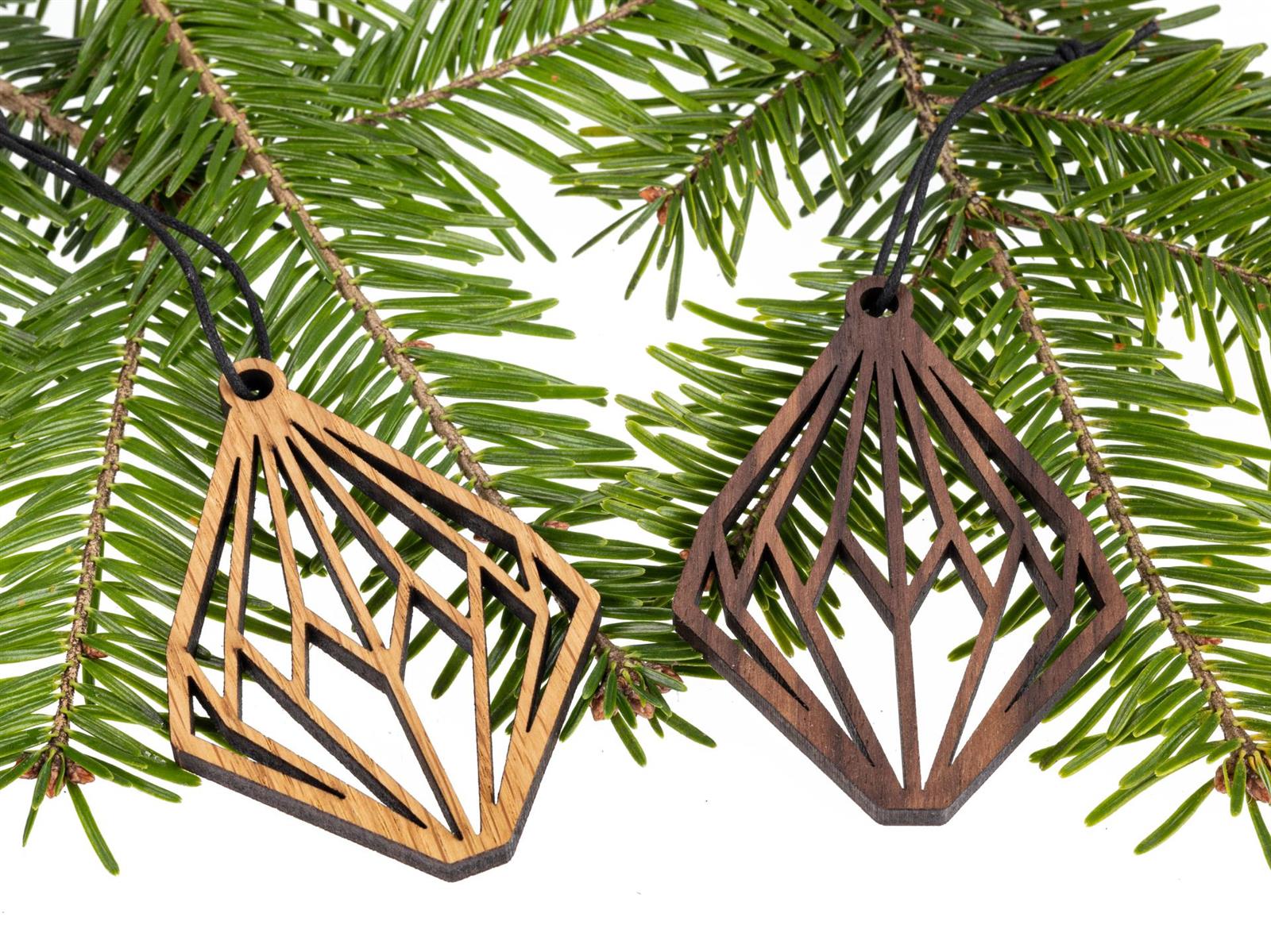 Holz Weihnachtsbaumschmuck Kristall Polygon