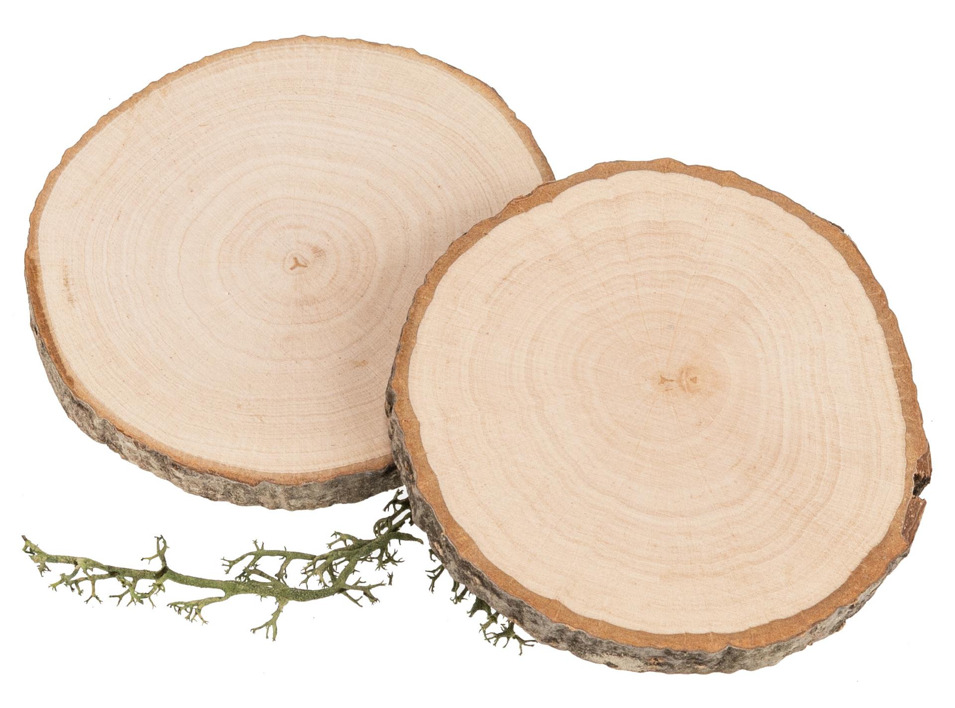 Baumscheibe aus Erle 6 - 9 x 0,8 cm - Rindenscheibe rund geölt
