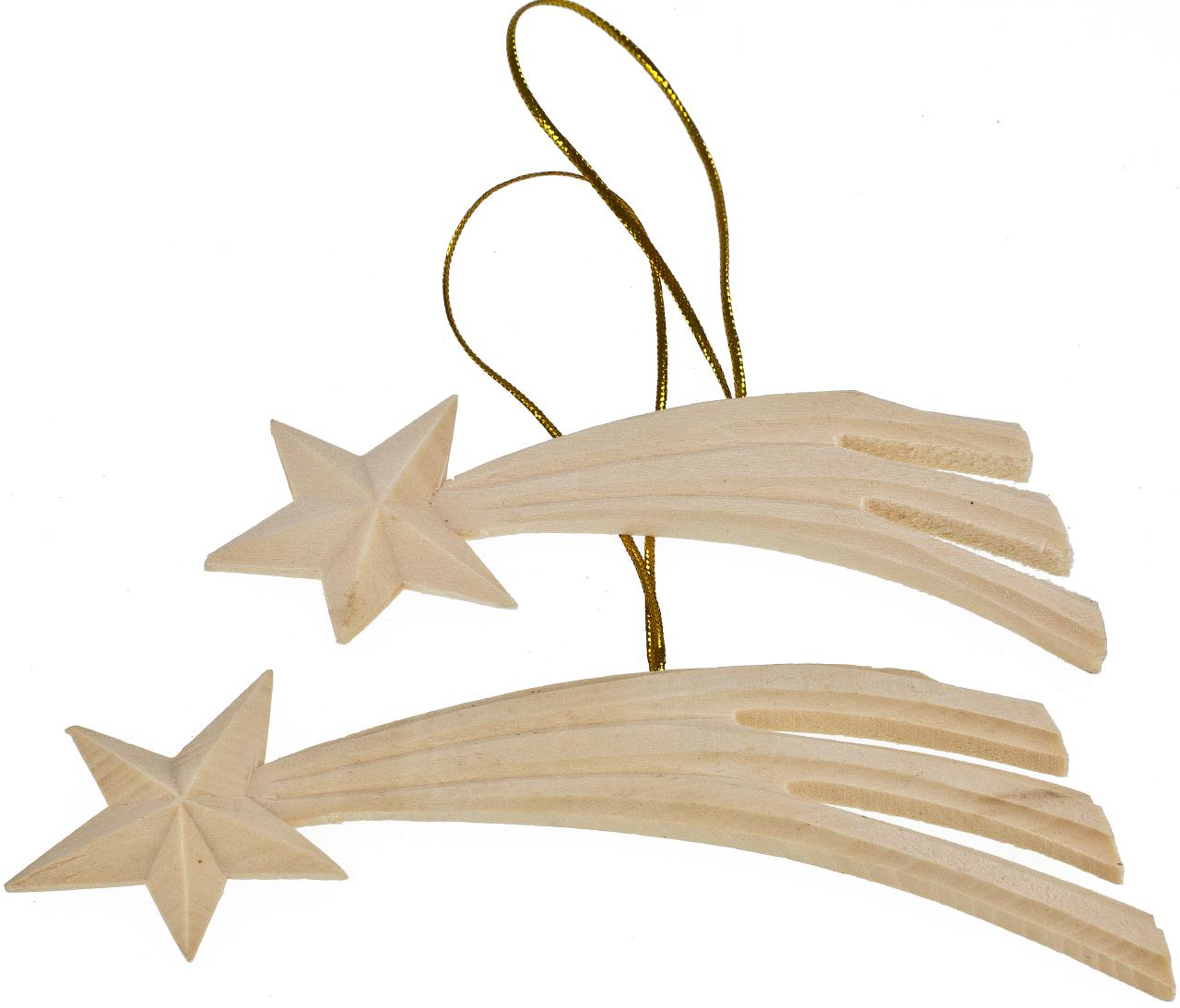 Weihnachtsbaumschmuck Komet aus Linden Holz