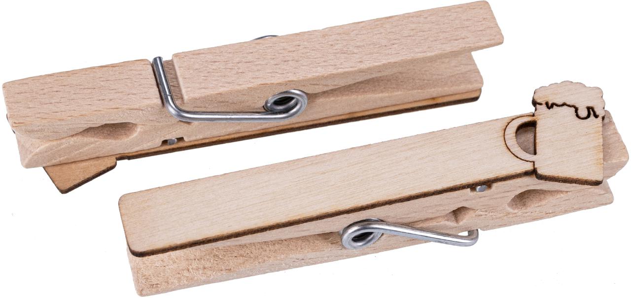 Waescheklammer Glubbal mit Holz Aufsatz Motiv Bierkrug
