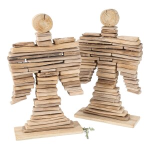 Handmade wooden angel made of driftwood - natural Christmas decoration, 36 x 23 x 8 cm