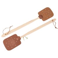 Fliegenklatsche aus Buchenholz und Kunstleder - Langlebig...