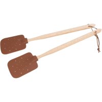 Fly swatter made of beech wood and artificial leather - durable and effective